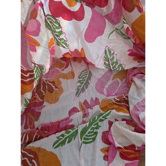 Gold & Silver Paris Maxi Floral Cotton Dress Flare M/L A001828 - Picture 6 of 9